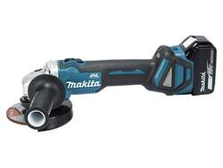 Makita cordless angle grinder DGA511Z with charger and 2 batteries