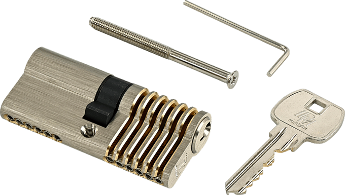 Multipick Trainingszylinder Profi Set 6- Stift Made in Germany inkl.  50-tlg. Pinning-Kit - Schwierigkeitsgrad variabel einstellbar - Perfekt für  Dein